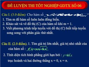 Đề luyện thi tốt nghiệp môn toán đề số 06