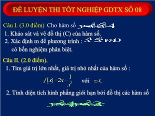 Đề luyện thi tốt nghiệp môn toán đề số 08