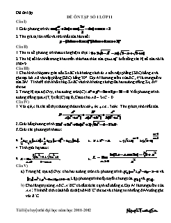 Đề ôn tập số 1 lớp 11 môn Toán