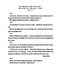 Đề thi học sinh giỏi lớp 5 môn Tiếng Việt - Đề 1