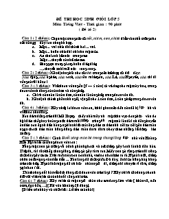 Đề thi học sinh giỏi lớp 5 môn Tiếng Việt - Đề 2