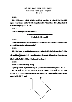 Đề thi học sinh giỏi lớp 5 môn Toán - Đề 4