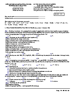 Đề thi kiểm tra chất lượng các môn thi đại học lần I (tháng 01) môn: Hóa học_ khối A, B