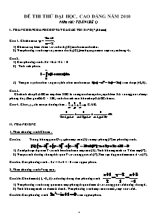Đề thi thử đại học, cao đẳng năm 2010 môn thi : toán (đề 1)