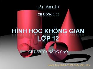 Giáo án 12 Chương I: Hình học không gian