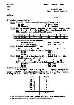 Giáo án Bài kiểm tra môn: Đại số 10 - Chương V