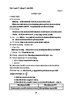 Giáo án Đại số 10 (nâng cao) - Trường THPT Hậu Lộc 1 - Tiết 19: Luyện tập