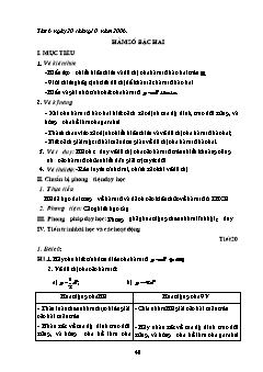 Giáo án Đại số 10 (nâng cao) - Trường THPT Hậu Lộc 1 - Tiết 21: Hàm số bậc hai