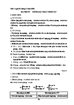 Giáo án Đại số 10 (nâng cao) - Trường THPT Phan Đình Phùng - Tiết 35: Hệ phương trình bậc nhất nhiều ẩn