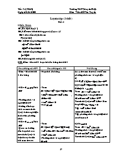 Giáo án Đại số 10 - Tiết 75: Luyện tập