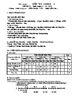 Giáo án Đại số 11 (nâng cao) - Tiết 32: Kiểm tra chương II