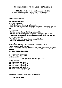 Giáo án Đại số 11 (nâng cao) -  Tiết 6 đến tiết 10: Phương trình lượng giác cơ bản