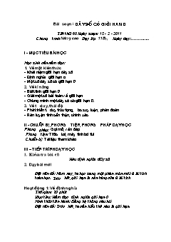 Giáo án Đại số 11 (nâng cao) - Tiết 60: Dãy số có giới han 0