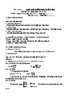 Giáo án Đại số 11 (nâng cao) - Tiết 90: Trả bài kiểm tra cuối năm