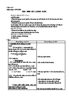 Giáo án Đại số 11 - Tiết 1, 2, 3: Các hàm số lượng giác