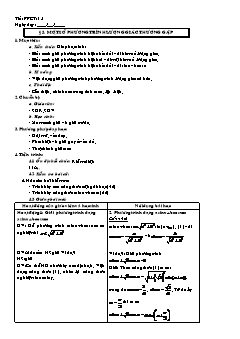 Giáo án Đại số 11 tiết 15: Một số phương trình lượng giác thường gặp (5/5)