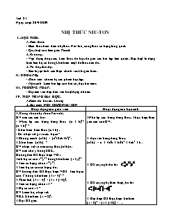 Giáo án Đại số 11 - Tiết 23: Nhị thức Niu - Tơn