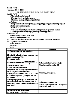 Giáo án Đại số 11 - Tiết 40, 41, 42: Phương pháp quy nạp toán học