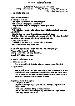 Giáo án Đại số 11 - Tiết 43: Cấp số nhân