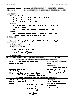 Giáo án Đại số & Giải tích 11 tiết 13: Một số phương trình lượng giác thường gặp