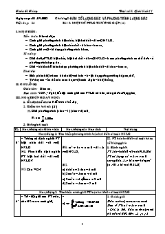 Giáo án Đại số & Giải tích 11 tiết 14: Một số phương trình lượng giác thường gặp (tt)