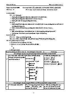 Giáo án Đại số & Giải tích 11 tiết 17: Bài tập Một số phương trình lượng giác thường gặp