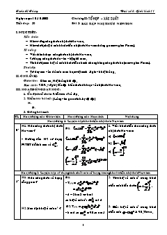 Giáo án Đại số & Giải tích 11 tiết 30: Bài tập nhị thức Newton