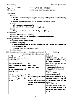 Giáo án Đại số & Giải tích 11 tiết 32: Phép thử và biến cố (tt)