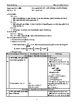 Giáo án Đại số & Giải tích 11 tiết 39: Dãy số