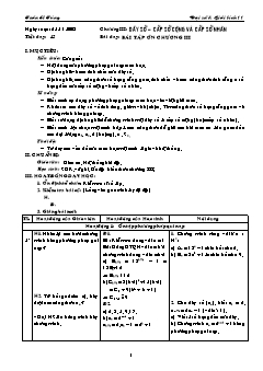 Giáo án Đại số & Giải tích 11 tiết 45: Bài tập ôn chương III