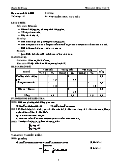 Giáo án Đại số & Giải tích 11 tiết 47: Kiểm tra học kì 1