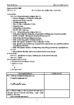 Giáo án Đại số & Giải tích 11 tiết 48: Trả bài kiểm tra học kì I