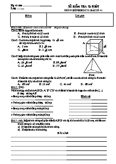 Giáo án Đề kiểm tra 45 phút môn: hình học 8 (bài số 4)