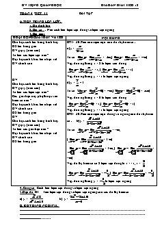 Giáo án Giải tích 12 tiết 11: Bài tập