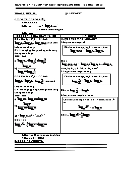 Giáo án Giải tích 12 tiết 26: Lôgarit