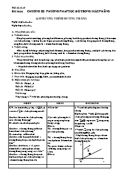 Giáo án Hình học 10 tiết 41, 42, 43: Phương trình đường thẳng