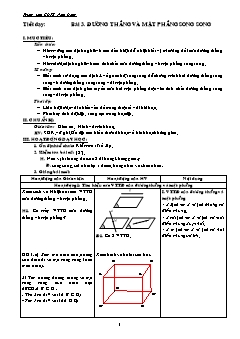 Giáo án Hình học 11 Bài 3: Đường thẳng và mặt phẳng song song