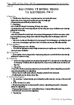 Giáo án Hình học 11 tiết 17: Đại cương về đường thẳng và mặt phẳng (tiết 3)