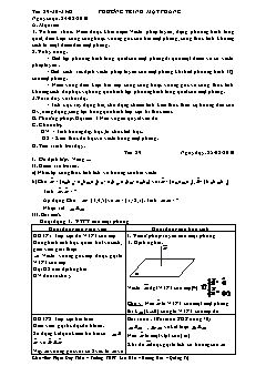 Giáo án Hình học 12 chuẩn tiết 29, 30, 31, 32: Phương trình mặt phẳng