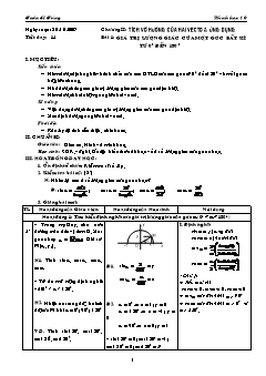 Giáo án Hình học lớp 10 (chuẩn) - Tiết dạy: 14 - Bài 1: Giá trị lượng giác của một góc bất kì từ 00 đến 1800