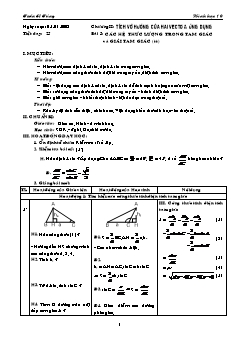 Giáo án Hình học lớp 10 (chuẩn) - Tiết dạy: 25 - Bài 3: Các hệ thức lượng trong tam giác và giải tam giác (tiếp)
