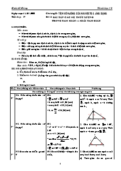 Giáo án Hình học lớp 10 (chuẩn) - Tiết dạy: 27 - Bài 3: Bài tập các hệ thức lượng trong tam giác và giải tam giác
