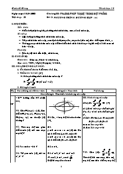 Giáo án Hình học lớp 10 (chuẩn) - Tiết dạy: 38 - Bài 3: Phương trình đường elip (tiếp)