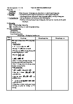 Giáo án Hình học lớp 10 - Tiết 35, 35: Véc tơ trong không gian