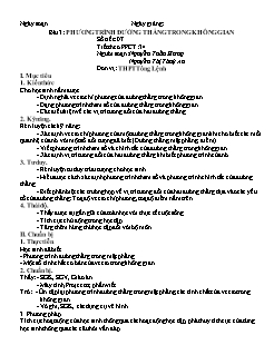 Giáo án môn Hình học 12 - Bài 3: Phương trình đường thẳng trong không gian