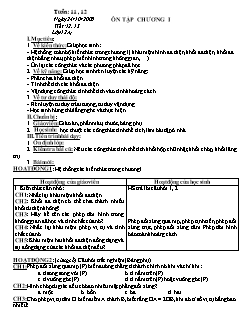 Giáo án môn Hình học 12 (nâng cao) - Ôn tập chương I