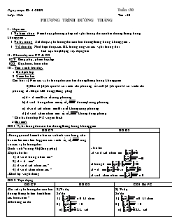 Giáo án môn Hình học 12 (nâng cao) - Tiết 40: Phương trình đường thẳng