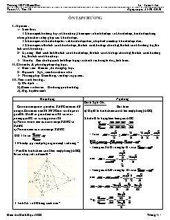 Giáo án môn Hình học 12 - Tiết 10: Ôn tập chương