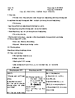 Giáo án môn Toán 12 - Chủ đề: Phương trình mặt phẳng