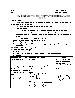 Giáo án môn Toán 12 (theo chủ đề) - Tuần 4 - Chủ đề: Khảo sát sự biến thiên và vẽ đồ thị của hàm đa thức